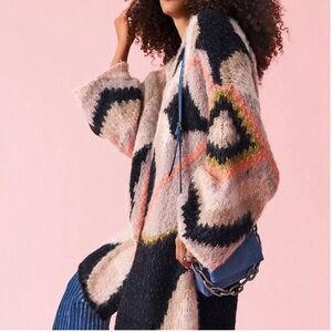 Free People Colorful Patterned Cardigan